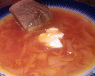 Борщ на постной говядине