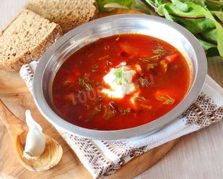 Борщ с ботвой свеклы