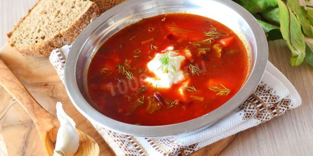 Рецепт борщ с ботвой свеклы