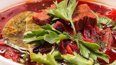 Борщ с чесноком