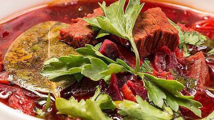 Борщ с чесноком