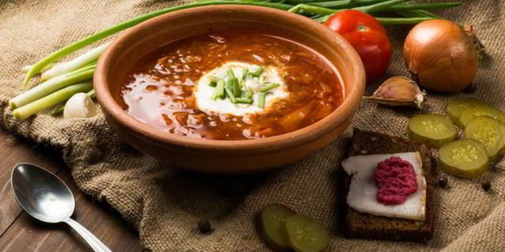Рецепт борщ с фасолью и солеными огурцами