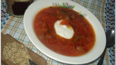 Борщ с грибами и стручковой фасолью