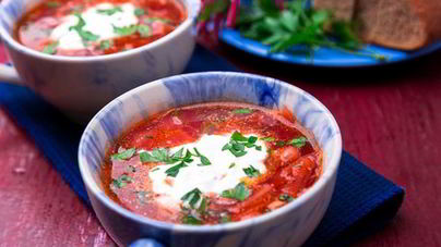 Борщ с курицей и капустой