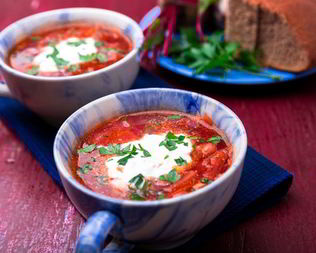 Борщ с курицей и капустой