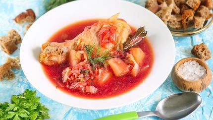 Борщ с курицей в мультиварке