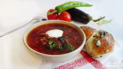 Борщ с пампушками