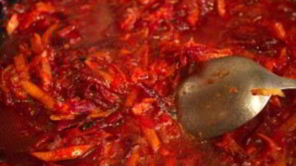 борщ с пельменями