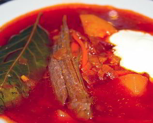 Борщ с сосисками