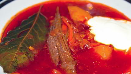 Борщ с сосисками