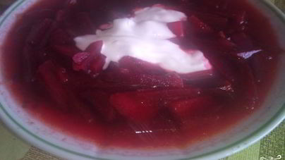 Борщ с вареной свеклой