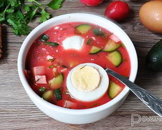 Холодный борщ с маринованной свеклой