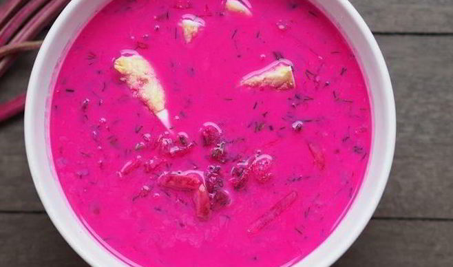 Холодный литовский борщ