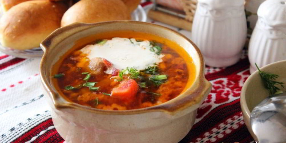 Рецепт красный борщ с молотым салом