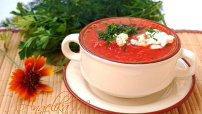 Крем-борщ из свеклы и яблок