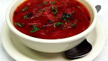 Постный борщ с консервой