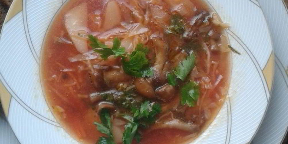 Рецепт постный борщ с опятами
