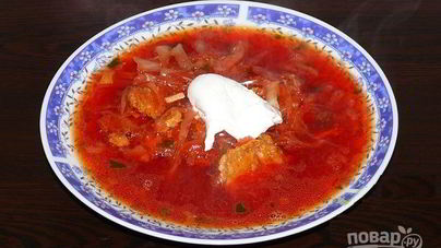 Вкусный борщ с тушенкой