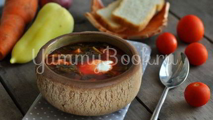 Зеленый борщ в мультиварке