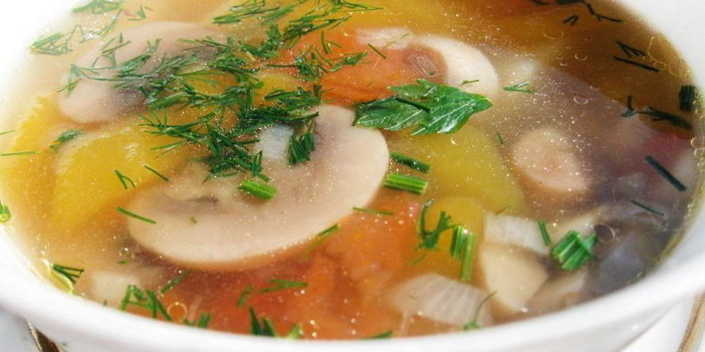 Рецепт быстрый суп из свежих шампиньонов, картофеля и моркови