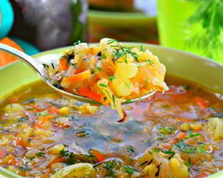 Чечевичный суп с квашеной капустой