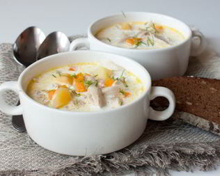 Густой куриный суп со сливками