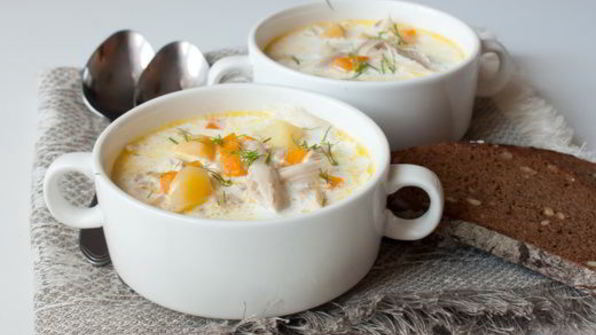 густой куриный суп со сливками