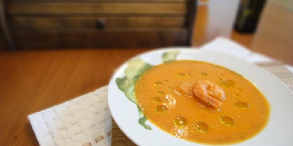 Рецепт итальянский томатный крем-суп с креветками