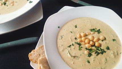 Крем-суп из нута и шпината