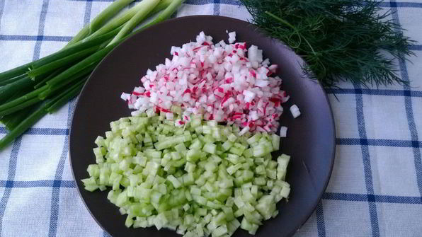 окрошка на кефире