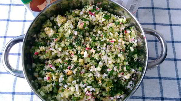 окрошка на кефире