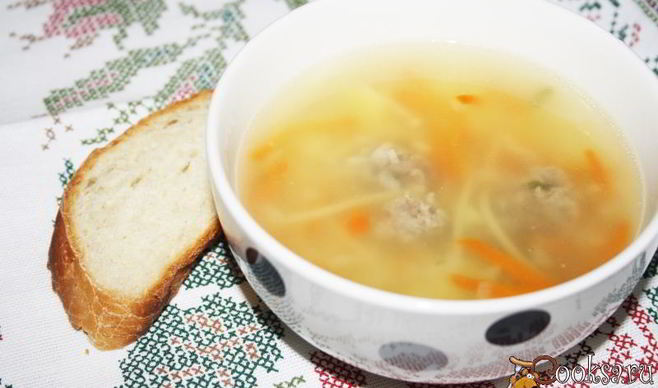 Простой суп с индюшиными фрикадельками