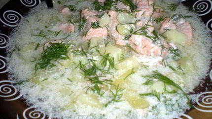 Сливочный суп из лосося