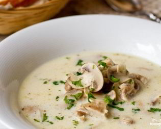 Сливочный суп с грибами