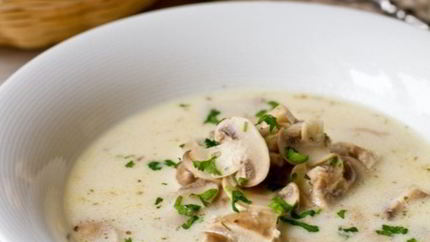 Сливочный суп с грибами