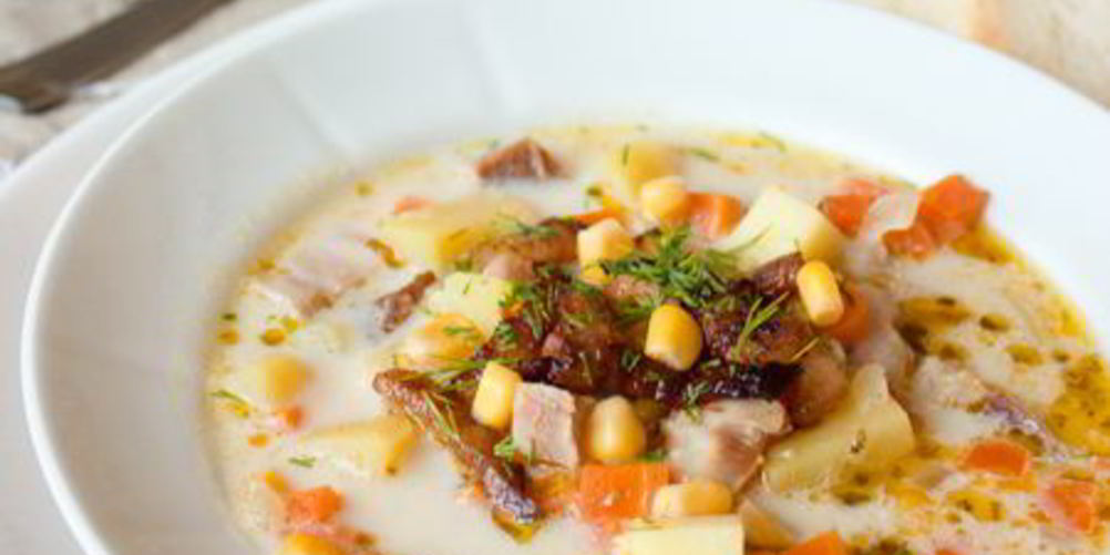 Рецепт сливочный суп с копченой курицей