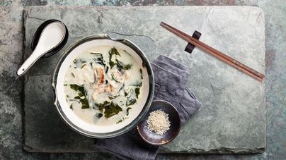 Сливочный суп с угрем