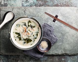 Сливочный суп с угрем