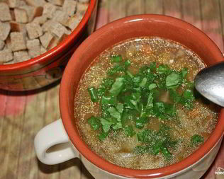 Суп из белых грибов с вермишелью