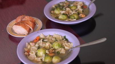 Суп из брюссельской капусты и морепродуктов