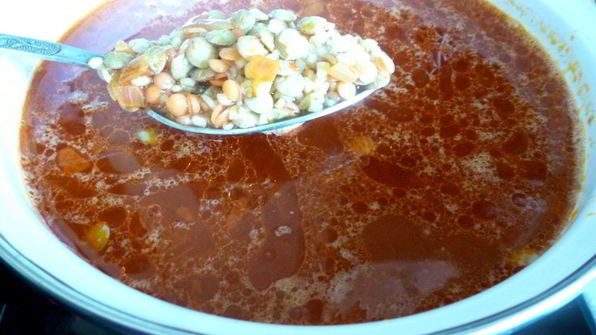 суп из чечевицы и булгура