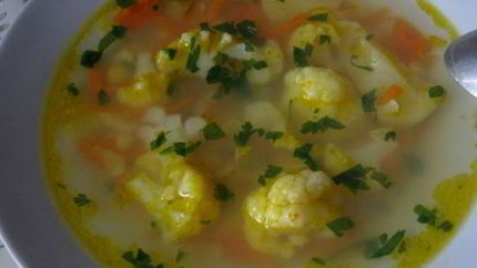 Суп из кабачка и цветной капусты