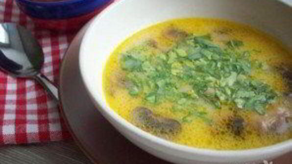 суп из плавленых сырков с грибами