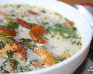 Суп из сушеных лисичек