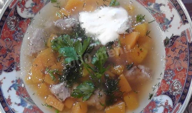 Суп из свинины с тыквой