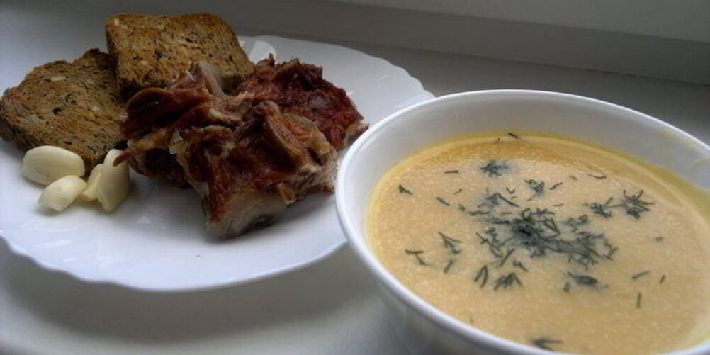 Рецепт гороховый суп-пюре с копченностями