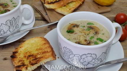 Грибной суп пюре из шампиньонов и вешенок