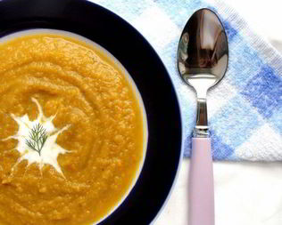 Морковный суп-пюре с щавелем