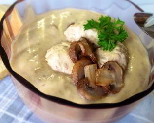 Сливочно-грибной суп-пюре с фрикадельками