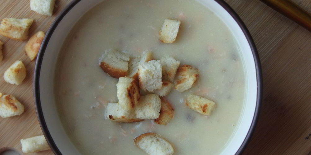 Рецепт сливочный суп-пюре с семгой